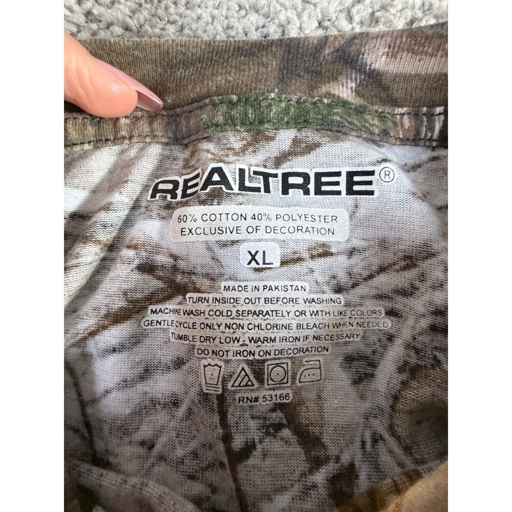 Realtree Camo Shirt Mens Extra Large Brown Xtra Hardwood Fall Short Sleeve - Picture 3 of 7